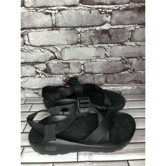 Chaco Black Synthetic Cross Strap Hiking Rubber Sole Sandals Men’s Sz 9M US/42EU - Picture 12 of 15